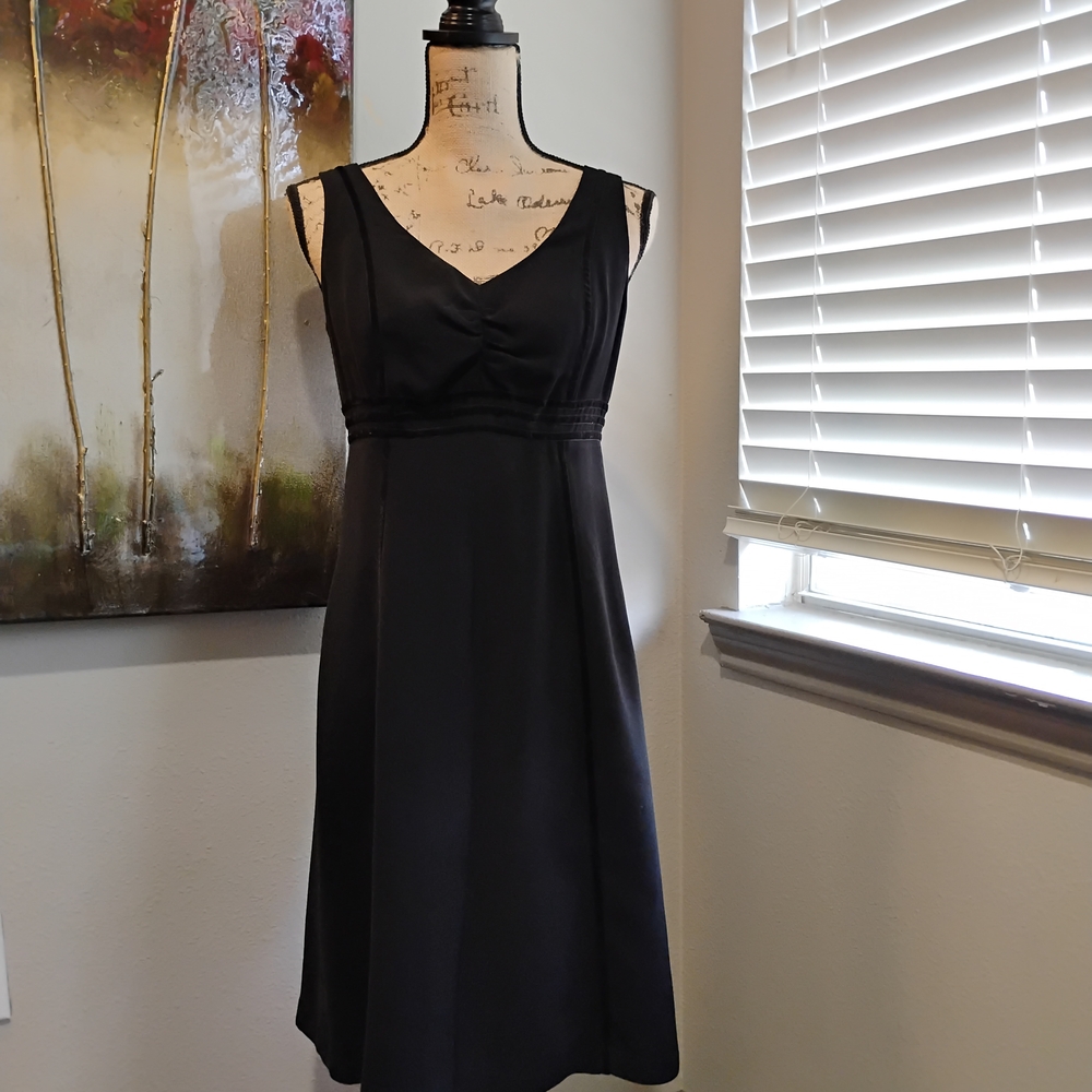 Petite Sophisticate Classic Black Midi Dress